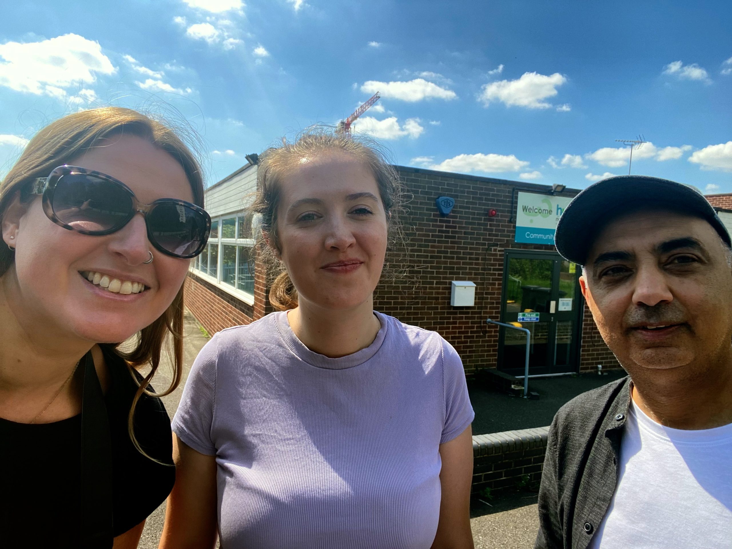 Laura, Jasmine and Nadeem at the Hubb in Sneinton