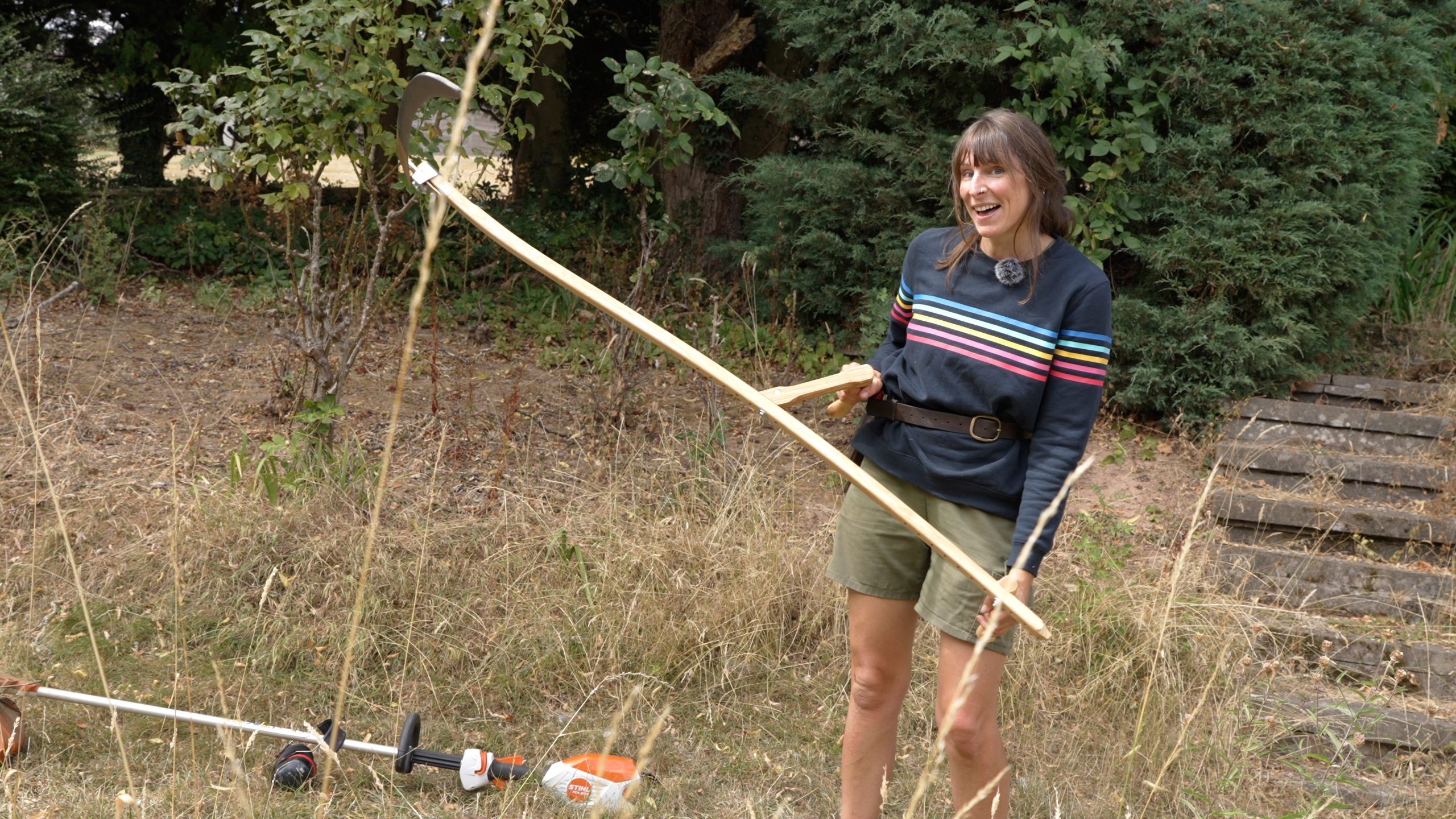 Ellie with scythe